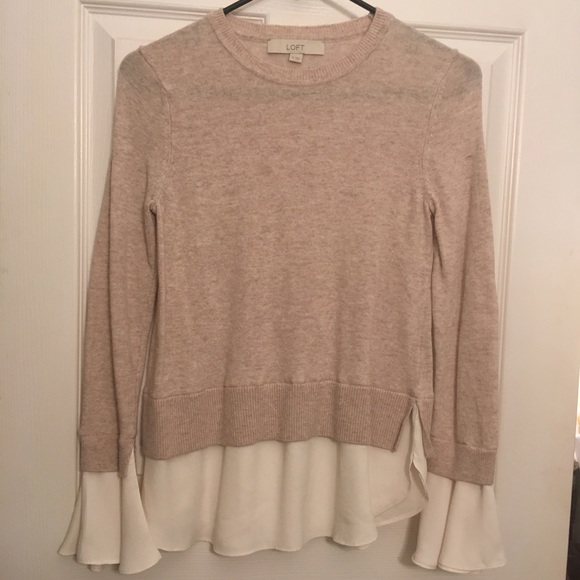 Loft Ruffle Cuff Two in One Sweater - Picture 3 of 7